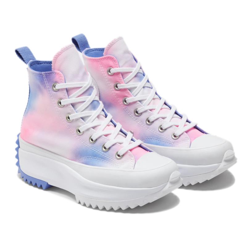 Converse Run Star Hike Comfortable & Versatile High Top Canvas Shoes Women's Blue Pink