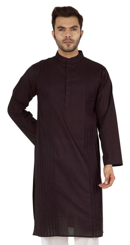 Atasi Cotton Kurta Solid Ethnic- Festive Long Shirt W  Pintuck Traditional Indian Wear For