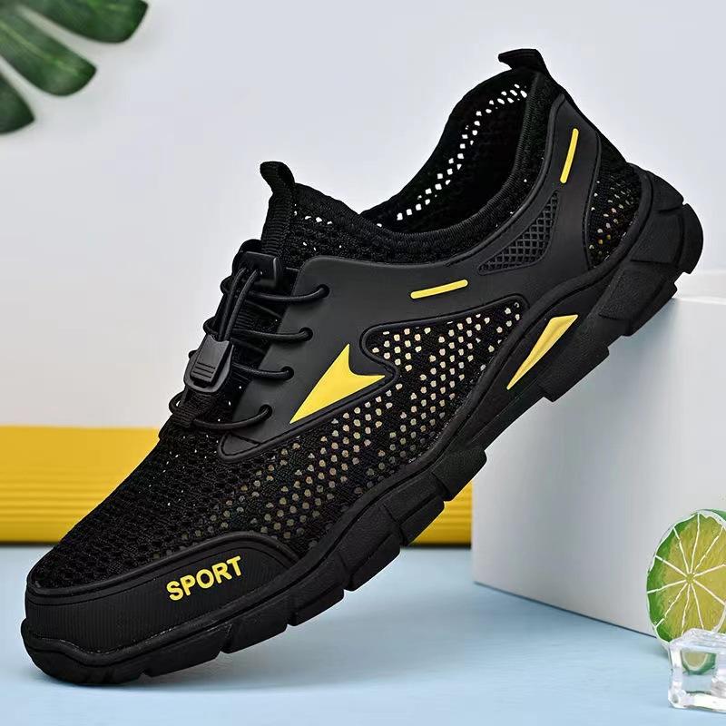 

38-46 Breathable Hiking Shoes Men Air Mesh Casual Sneakers For Outdoor Lightweight Casual Shoes Men New Fashion Walking Shoes 38 чорний