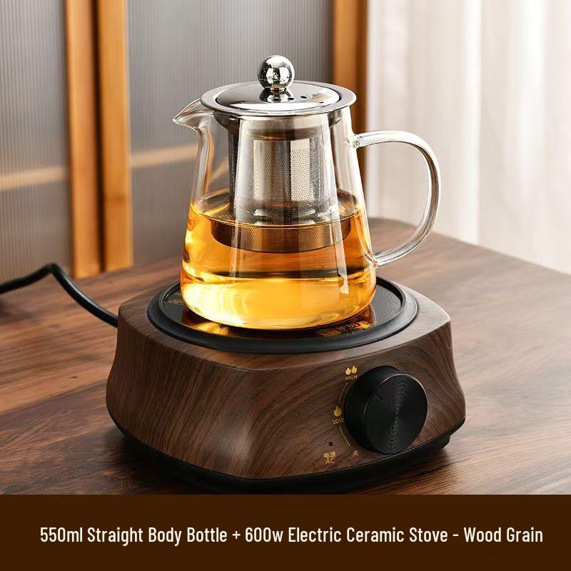 Electric Ceramic Glass Teapot Stove - Compact Heating Tea Set