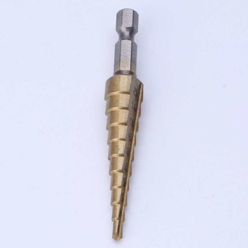 HSS Titanium-Coated Step Drill Set 1/4" Shank 3-12mm Cutting Tool Reamer