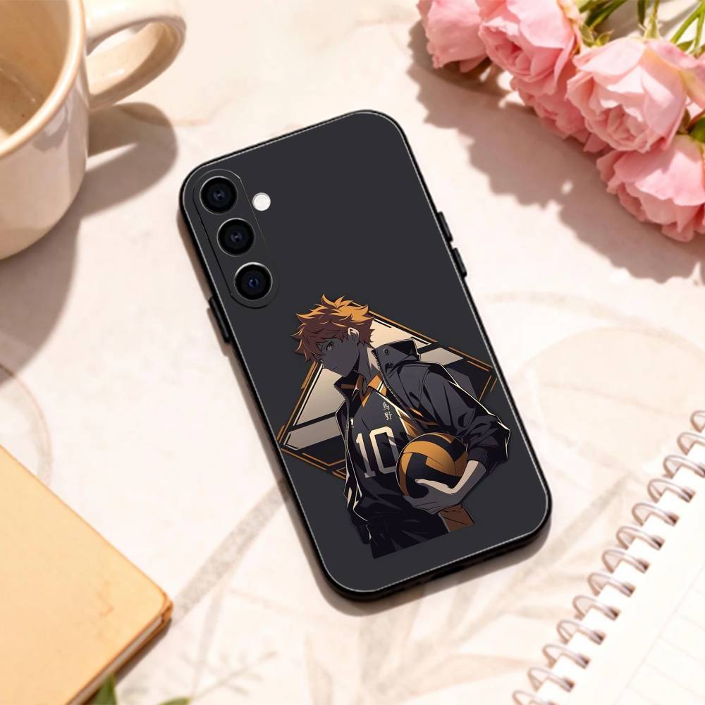 E-Epic Volleyball Haikyuu!!   Handyhülle für Samsung Galaxy A73, A72, A71, A70, A53, A52, A51 und weitere Modelle – Weiche, schwarze Hülle