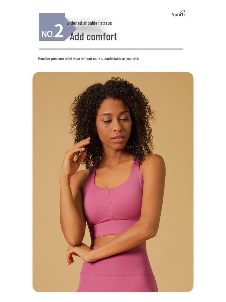 Women's Shockproof Athletic Bra - Cross-border Beautiful Back Design for Running and Yoga