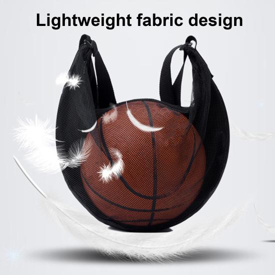 Single Ball Bag Crossbody Basketball Carrier Bag Waterproof Zippered Gym Shoulder Bag with Mesh Pocket Adjustable Strap for Carrying Soccer Volleyball