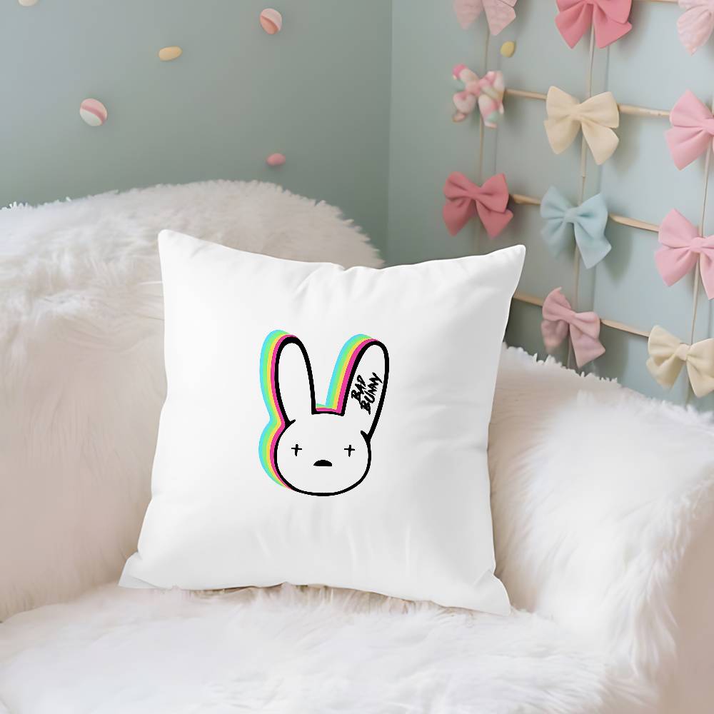 B-Bad B-Bunny Love X100pre Pillow Case Throw Pillow Cover Nordic Vintage Style Cushion Covers Home Living Room Sofa Couch Seat