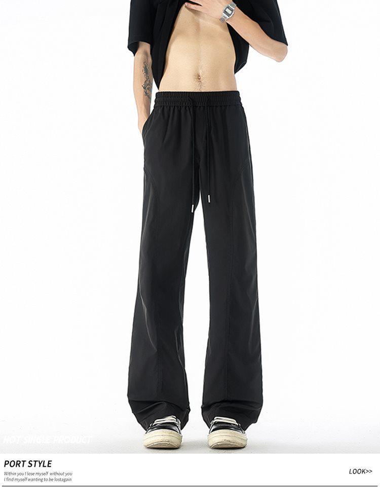 Summer Unisex Quick-Dry Stretch Ice Silk Running Pants - Lightweight, Casual, Solid Color