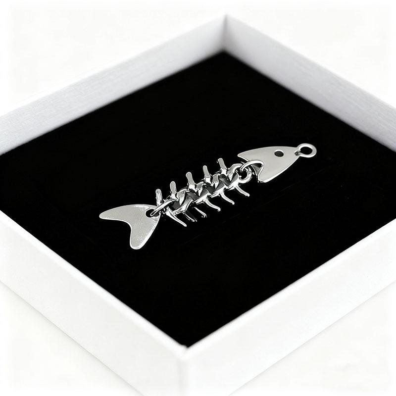 Adjustable Fishbone Charm Pendant for DIY Bracelets, Necklaces, and Keychains