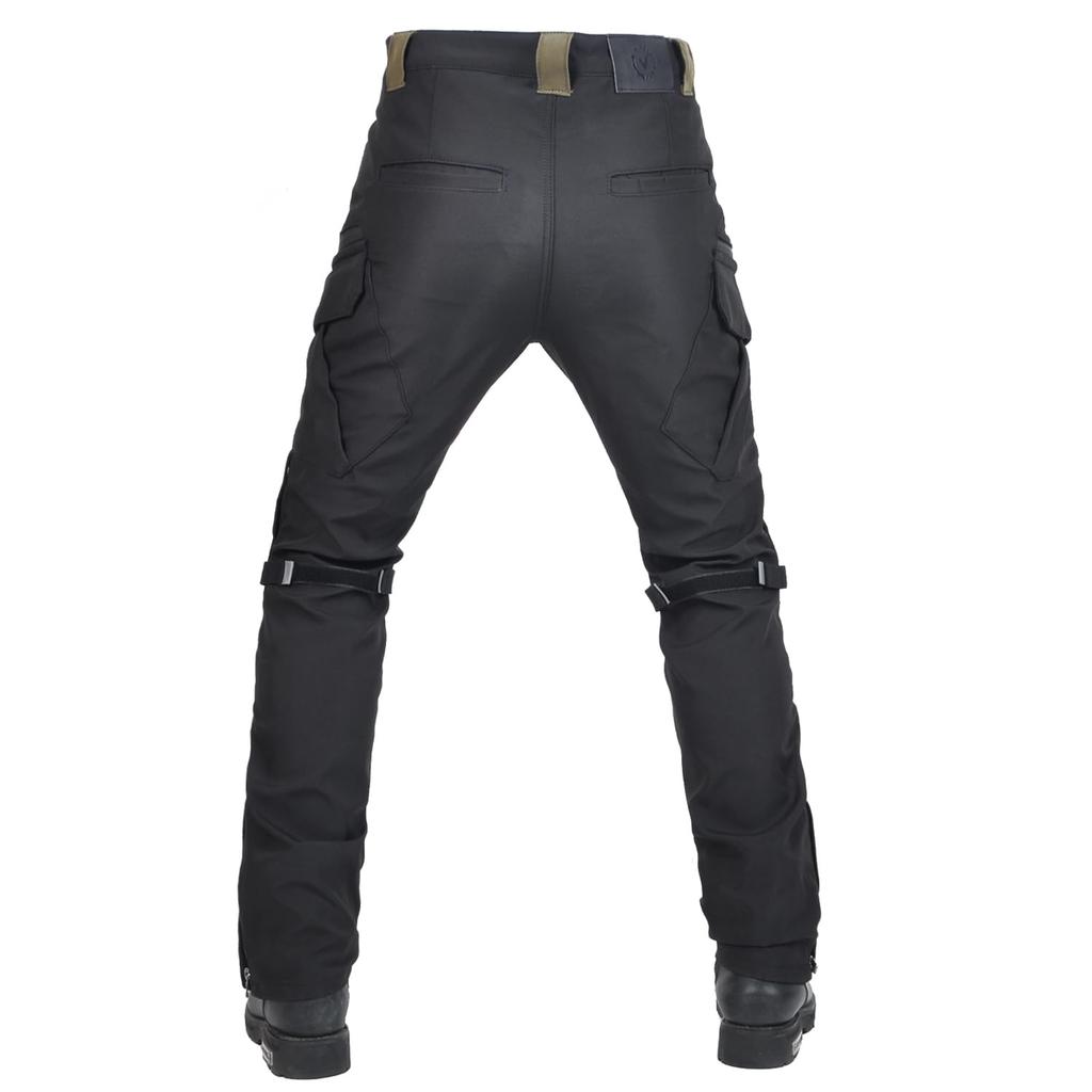 RENHE Motorcycle Riding Windproof and with Straight Size L Men's Pants, Waterproof, Protectors, Breathable, Fit, Black,