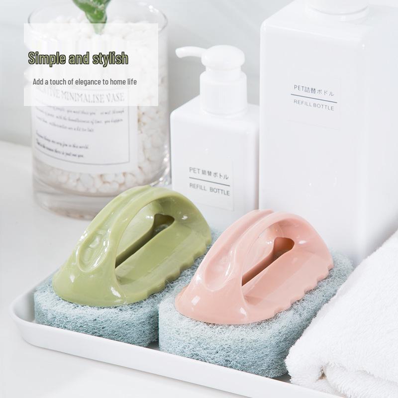 Multifunctional Cleaning Brush with Handle for Kitchen & Bathroom - Powerful Brush & Decontamination Sponge for Tiles & Dishes