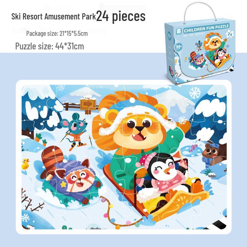 Kids' Large Piece Jigsaw Puzzle Box for Ages 3-6: Perfect for Kindergarten, Holiday Gifts, and Early Learning