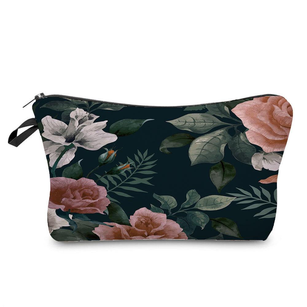 Women Flower Print Cosmetic Bag Toiletries Organize Travel Storage Case 6379