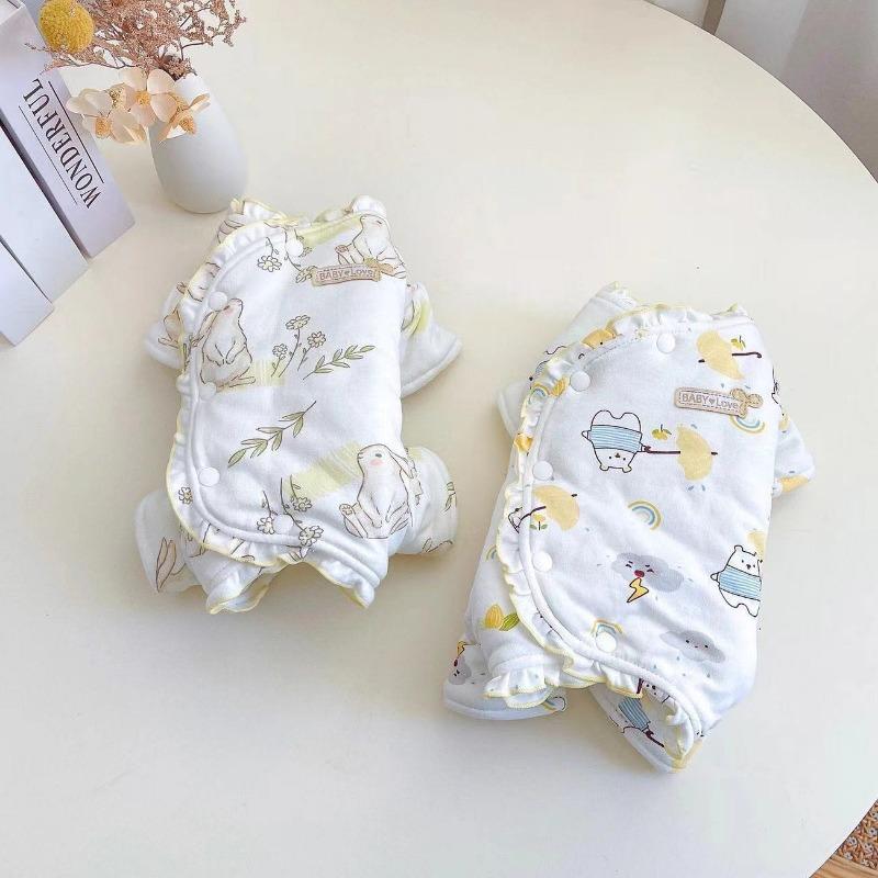 

Pet teddy dog small dog cat autumn and winter four-legged clothes than bear dog padded belly four-legged clothes XL chest 50 back 40 about 10-6.5 kg