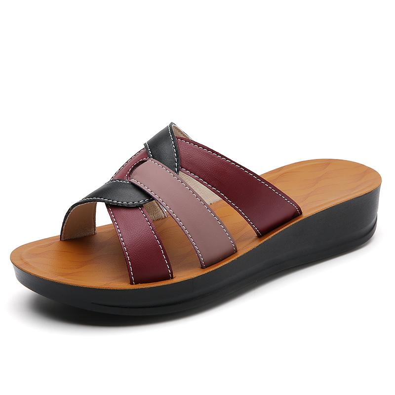 

Большие летние женские нескользящие и износостойкие модные сандалии на толстой подошве, размеры 35–43, женские тапочки, обувь для мам 43