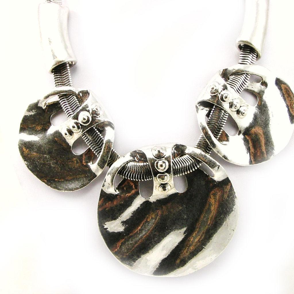 Les Trésors De Lily [F5179] - Silver 'Kilimanjaro' Designer Necklace