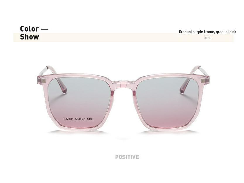 2181 Women's Polarized Magnetic Clip-On Dual-Use Prescription Glasses and Blush Gradient Sunglasses