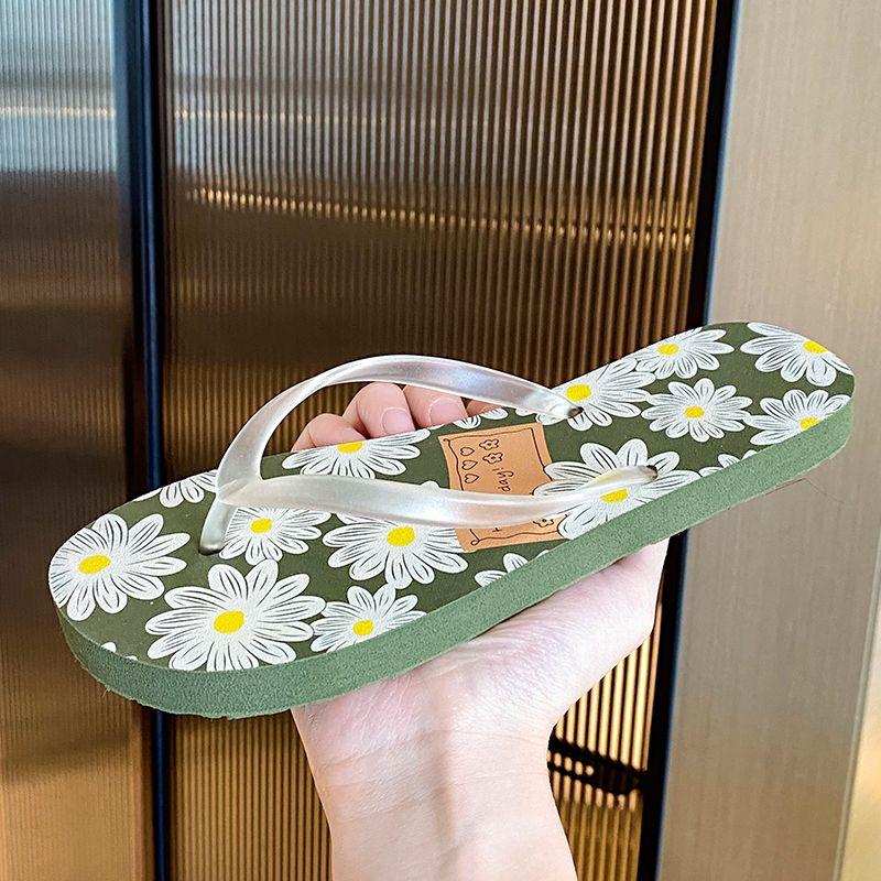 Fashion Flat Flip Flops Shoes for Women on Beach Slides Outside Woman Slippers New Style Korea Summer Sandals Sale Pvc Casual Footwear