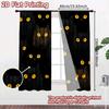 2D FLAT PRINTING 2pcs Curtains (Without Rod) Halloween Black Cats Gathering Modern Fashionable Curtainments During the Ramadan