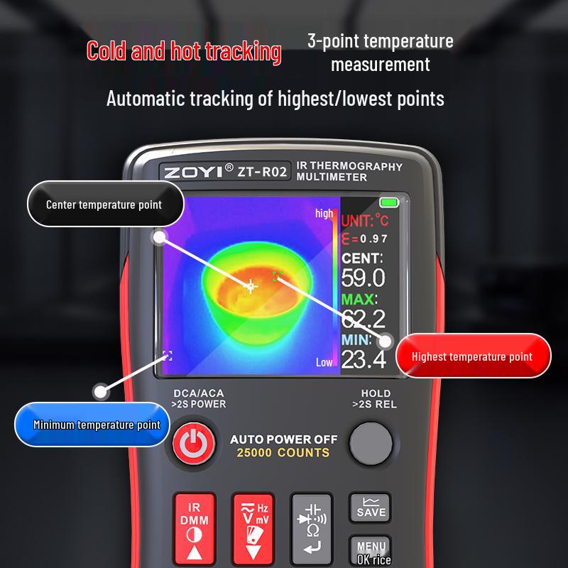 Zhongyi ZT-R02 Infrared Thermal Imaging Multimeter for Industrial Floor Heating