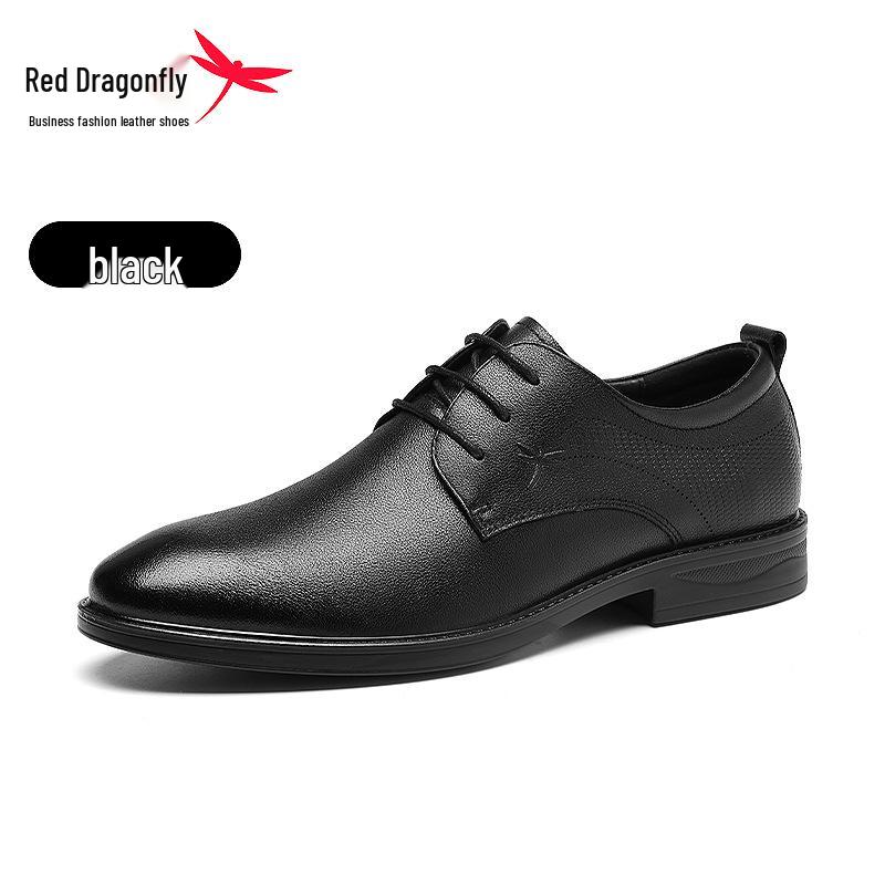 Men s Red Dragonfly Genuine Leather Derby Shoes - Business Formal, Lace-Up, Wedding 44