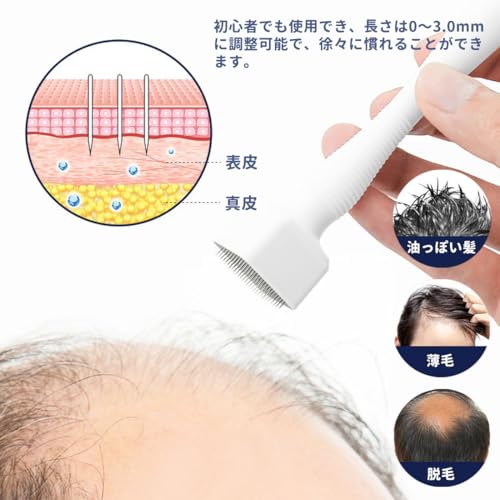 [Medically Certified] Microneedle Stamp with 140 Needles, Adjustable to 3mm Length, for Beautiful Skin, Scalp, Thinning Hair, Pore Care, Face Care, Sk