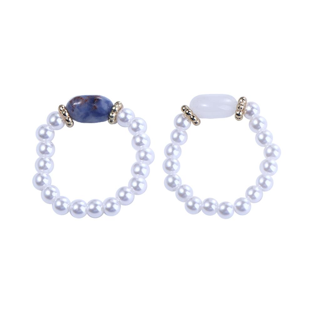 Simple Temperament Women Girls Korean Natural Stone Finger Rings Pearl Ring Fashion Jewelry