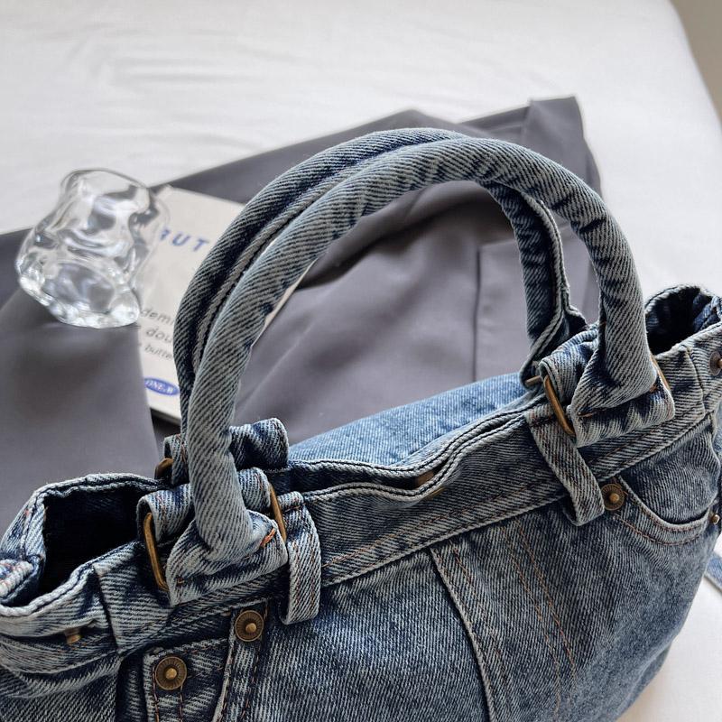 Vintage Denim Tragetasche Damen Schulter Umhängetasche