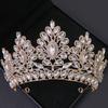 Luxury Crystal Wedding Crown Baroque Rhinestone Bride Tiara Headwear Queen Diadem Banquet Birthday Wedding Accessories