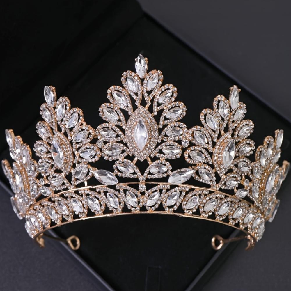 Luxury Crystal Wedding Crown Baroque Rhinestone Bride Tiara Headwear Queen Diadem Banquet Birthday Wedding Accessories
