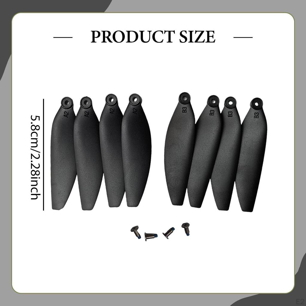 8 Pieces Drone Propellers with Release Portable Lightweight Spare Parts 2.28inch for E88Max S1S M8