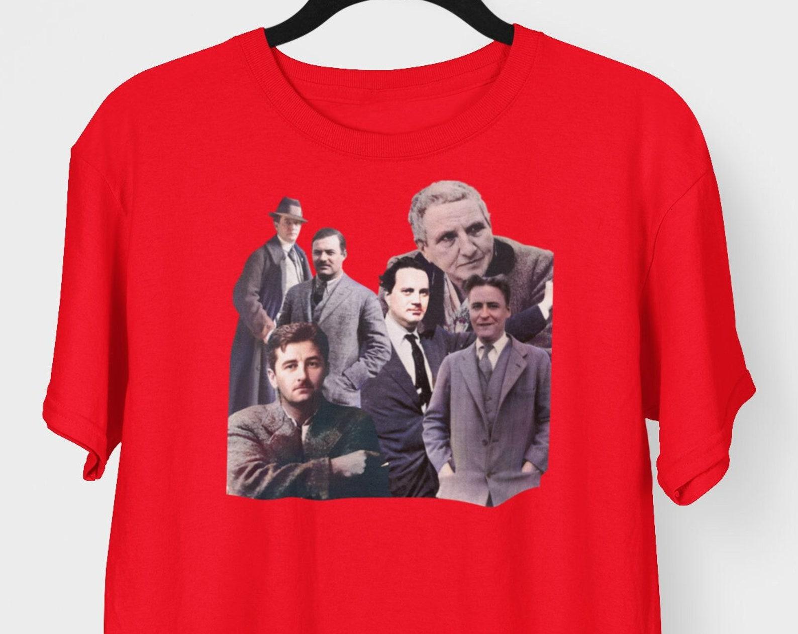 Writers of the 1920s Collage T shirt, Ernest Hemingway, Scott Fitzgerald, Gertrude Stein, Thomas Wolfe, William Faulkner, Sherwood Anderson M