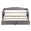 Upholstered Bed Extendable Sofa Bed 90/180x200cm with Slatted Frame, Multifunctional Bed Made of Skin-Friendly Velvet Fabric