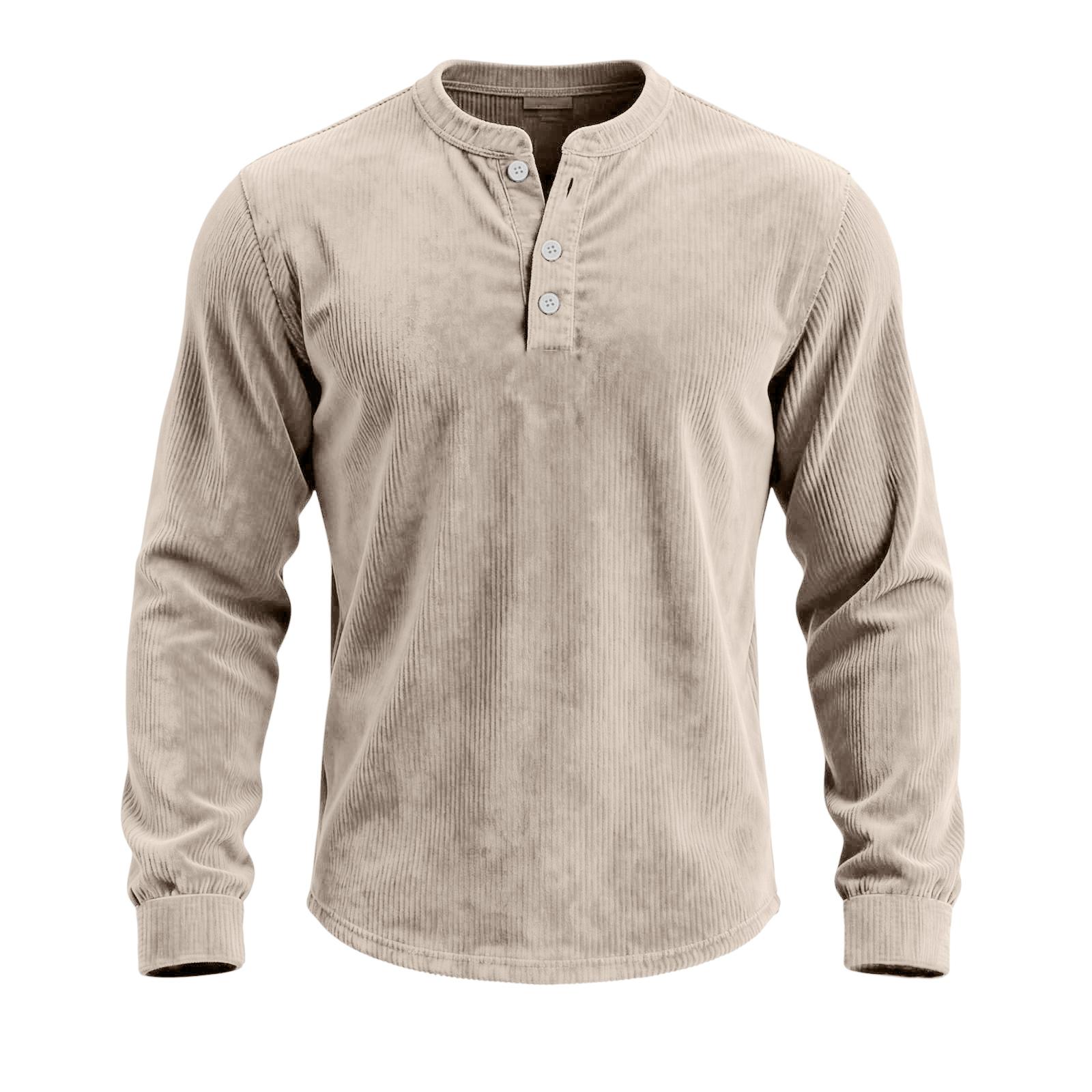 

Men s Relaxed-Fit Button-Down Collar Corduroy Pullover Long-Sleeve Top L хакі