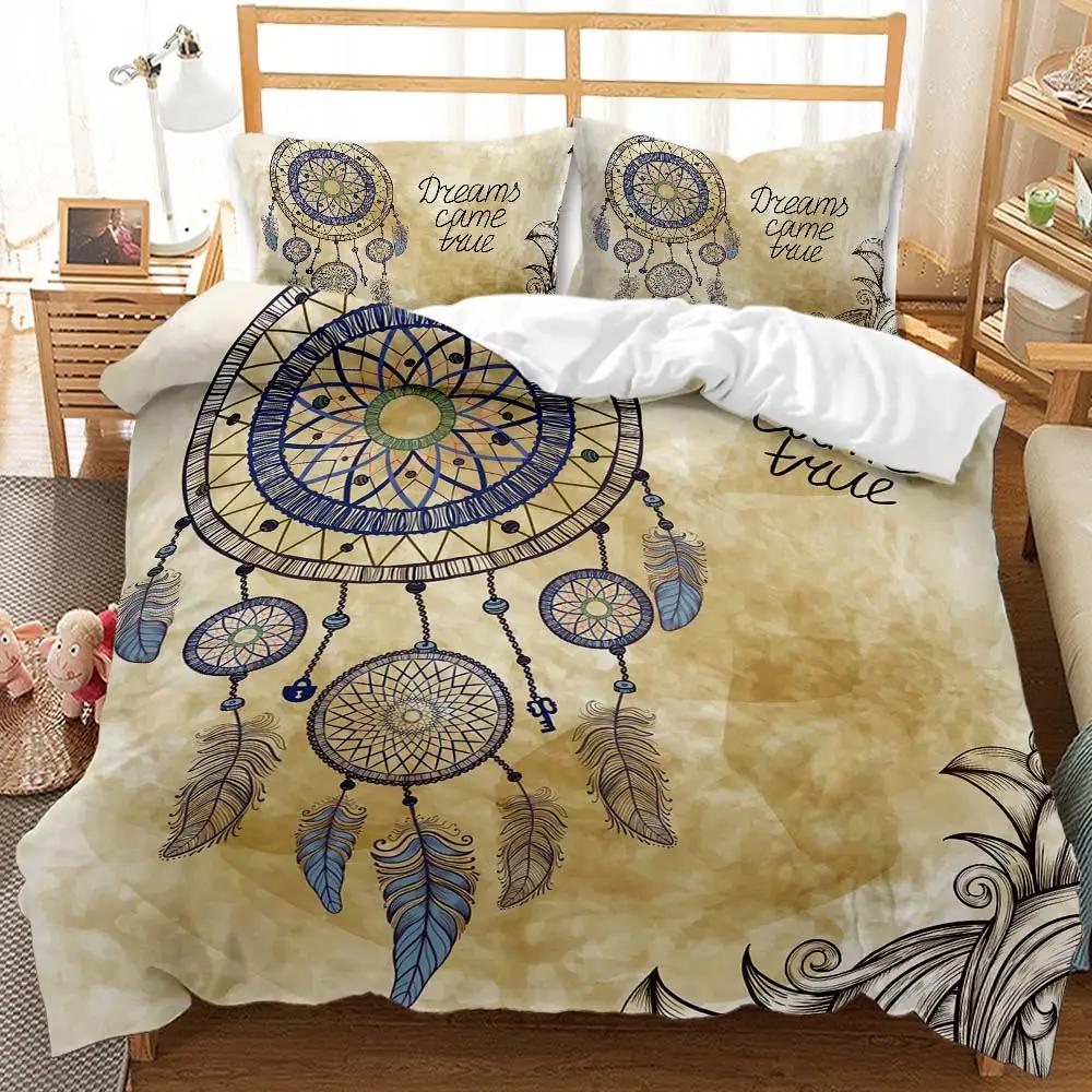 3pcs Bedding Set Dreamcatcher 3D Printed Cozy Duvet Cover King Queen Twin Single Size Birthday Gift Boy Kid Bedroom Decoration