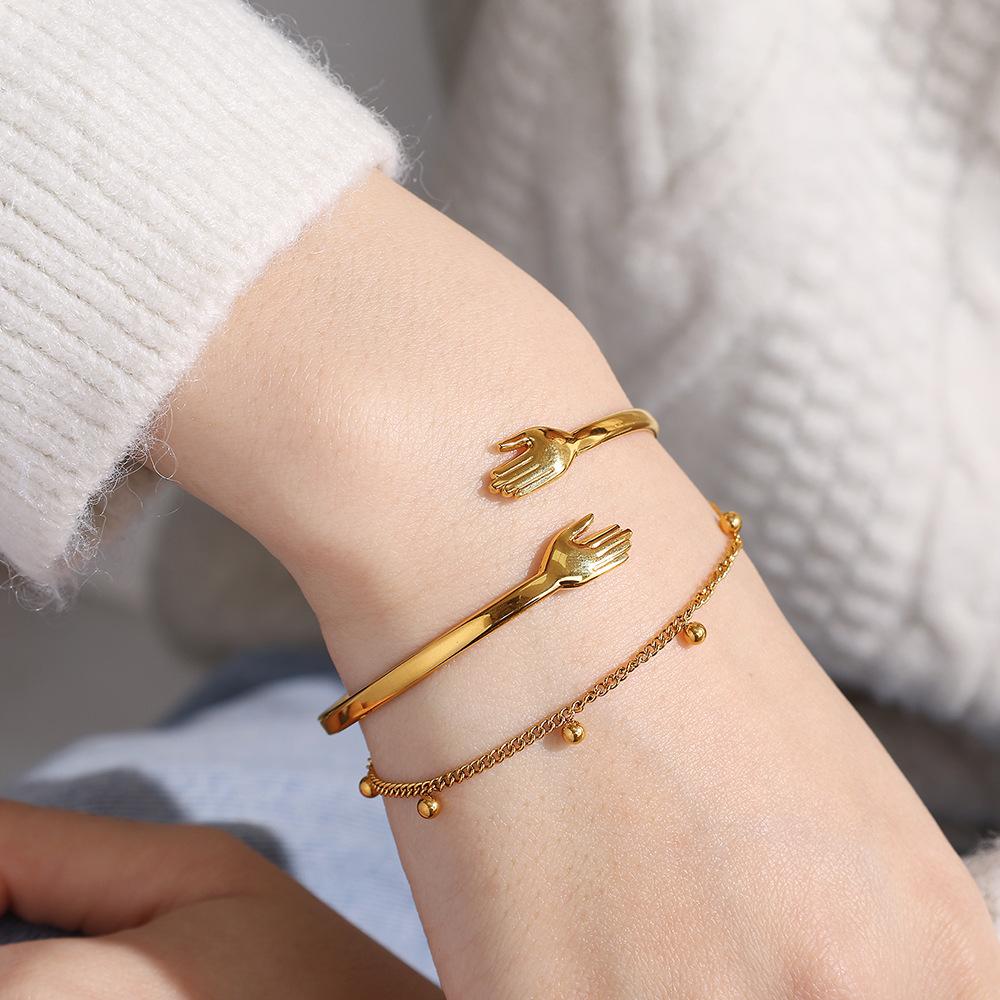 Jewelry Palm Shape Bracelet Fashion Creative Hands Embrace Open Bracelet