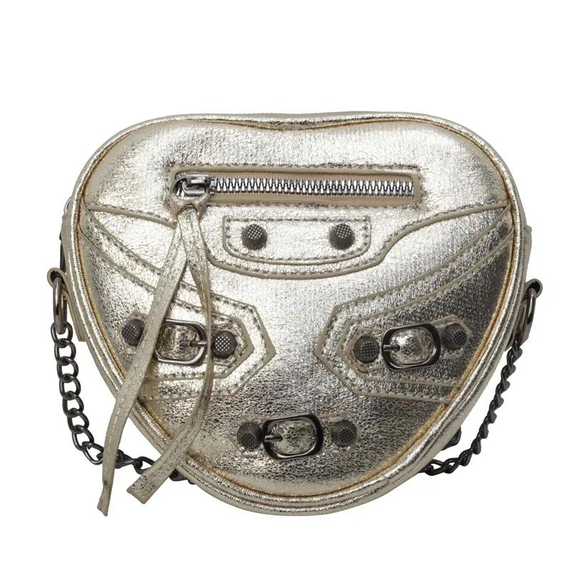 Neue Luxus-Design Kleine Umhängetaschen für Damen Mode Marke Herz Crossbody Bags Damen Reise PU Leder Box Reißverschluss Handtaschen