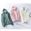 Women’s Double-Sided Coral Fleece Hoodie - Warm, Windproof, Zip-Up Cardigan for Casual Autumn/Winter Home Wear
