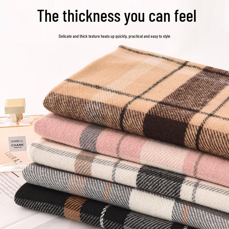 British Style Thickened Plaid Scarf