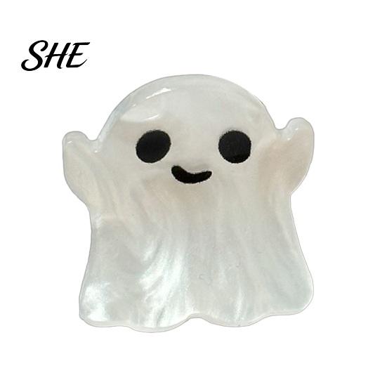 Stylish Acrylic Hair Clamps Halloween Claw Clip, Cute Headdress, Glitter Bat Pumpkin Cool Decorations Black Cat Spider Ghost Pattern Accessories