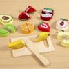 Simulation Kitchen Pretend Toy Wooden Classic Game Educational Toy For Children Kids Gift Cutting Fruit Vegetable Food Set