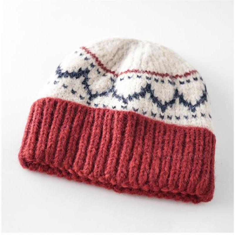 Unisex Retro Jacquardstickad Mössa Varmt Öronskydd Höst Vinter