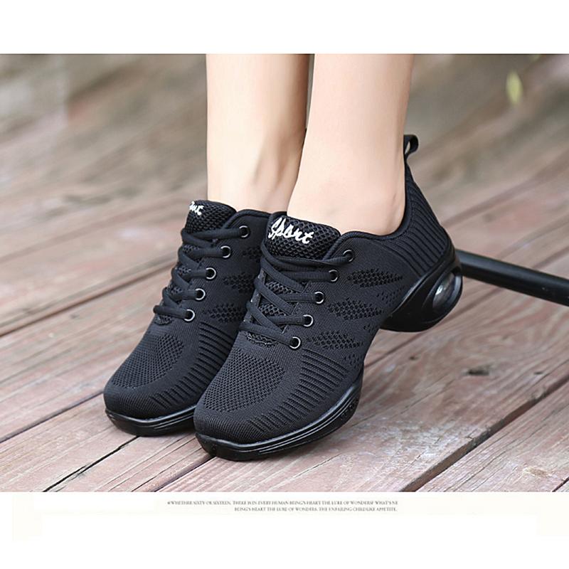 Pantofi de dans pentru femei, Mesh cu șireturi, Pernă de aer, Antrenament de dans, Adidași de dans, Adidași web, Pantofi de dans jazz, Pantofi de dans