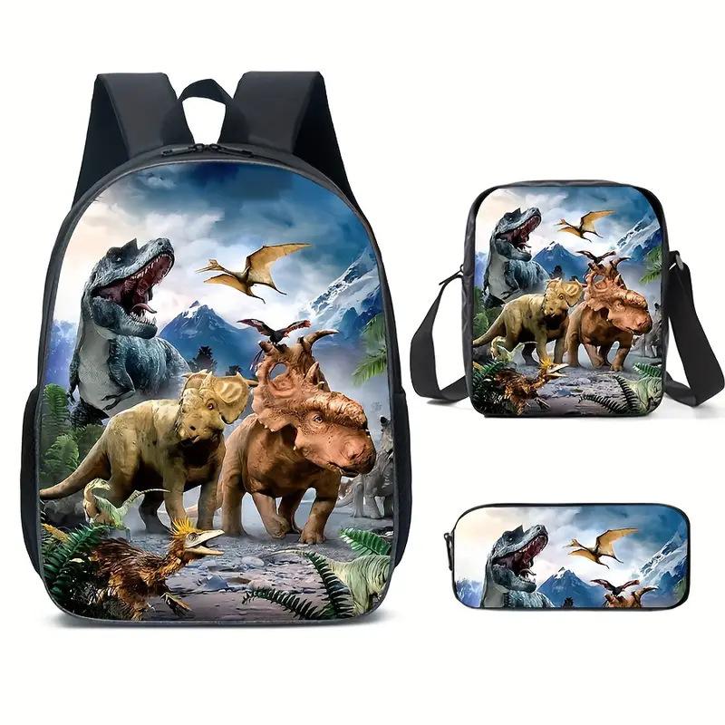 Ensemble Trois Pièces Cartable Scolaire pour Enfants, Cartable École Primaire, Sac Bandoulière Imperméable en Polyester, Trousse à Crayons. Ship according to the picture