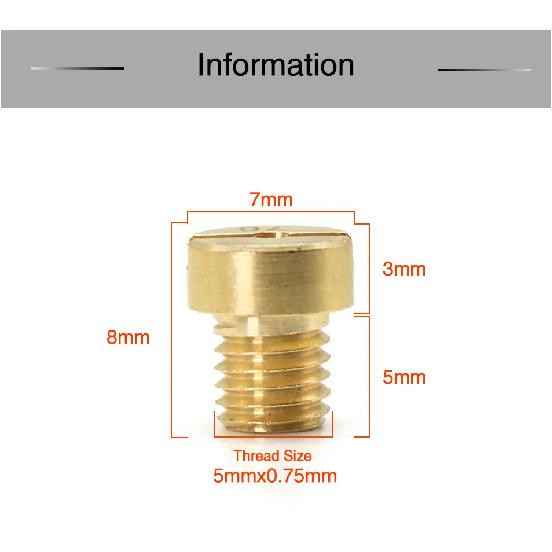 ZSDTRP Carburetor Idle Main jet For PHBG Carburetor Jets For Dellorto PHBG Carb Main Injector Dellort 1486 Idle Pilot Main Jet