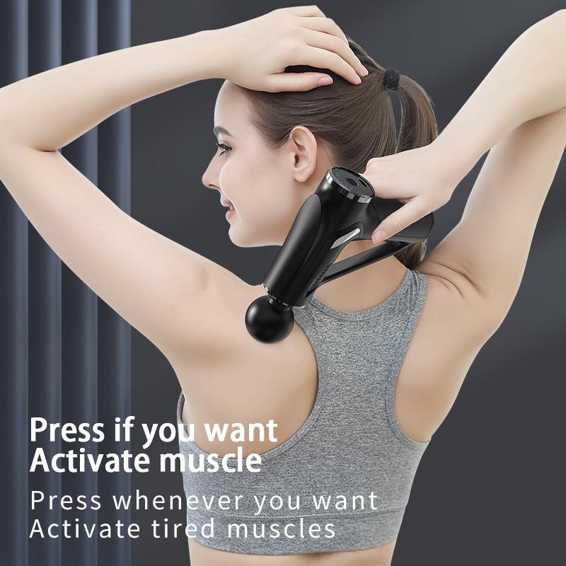 Massage Gun 32 Levels Deep Tissue Neck Body Back Muscle Sport Electric Pistol Massager Exercise Relaxation Pain Relief