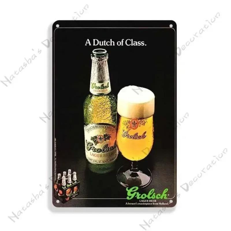 Beer Advertising Metal Sign, Vintage Pub Decor 30x20cm