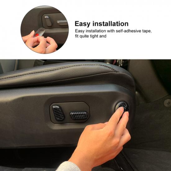 24+ For Jeep Wrangler JL JT Carbon Fiber Seat Adjustment Handle Cover Frame Trim