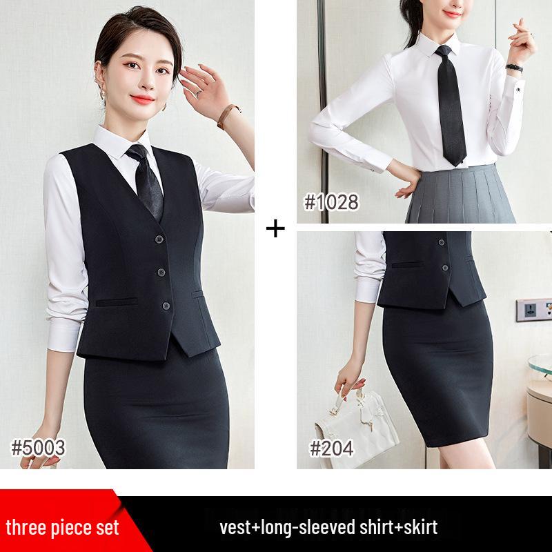 Women's Formal Vest Set 2024: Two-Piece Professional Workwear Suit for Spring and Autumn