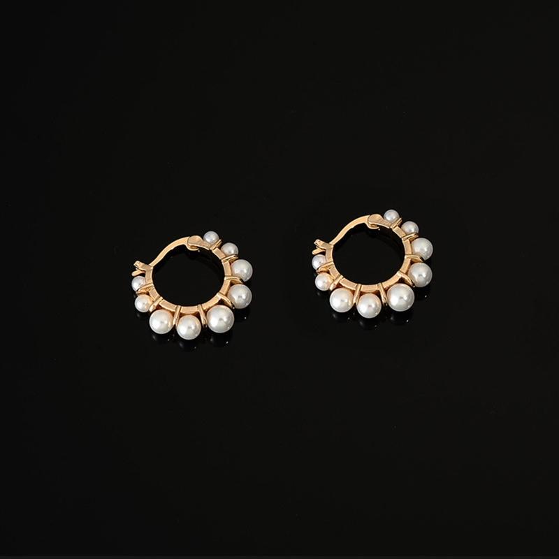 Chinese Restaurant Fourth Season Zhao Liying Same Style Earrings for Shell Bead Ear Buckle Earrings Clear Summer Earring