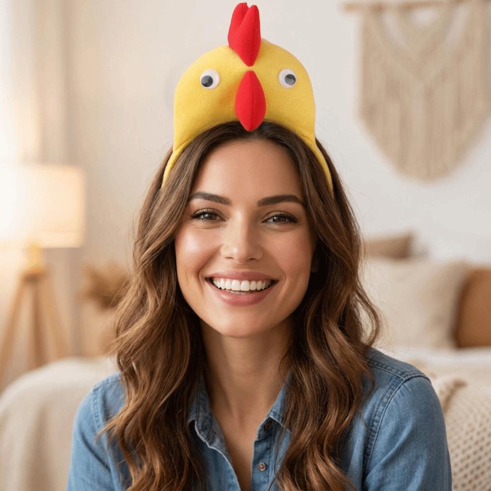 Cartoon Chicken Headband 3D Novelty Headband Decorative Animal Hair Accessories Party