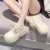 7CM High Platform Women Flats Summer Spring Autumn Fashion Round Toe Leather Casual Loafers Female Outdoor Daily Slip-on Shoes